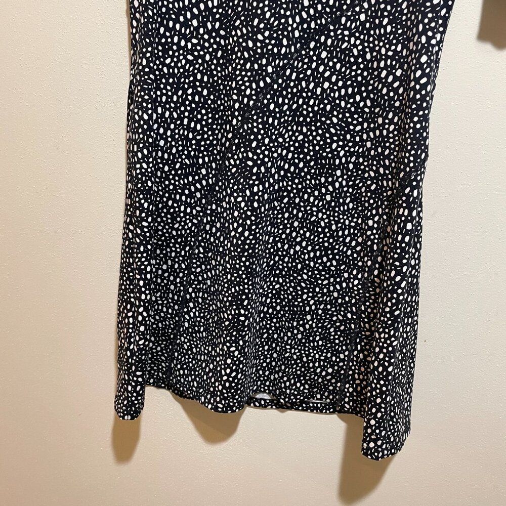 Title Nine Size M Sayonara Cafe Sleeve Black White Dot Dress 3/4 Sleeve - Picture 4 of 11